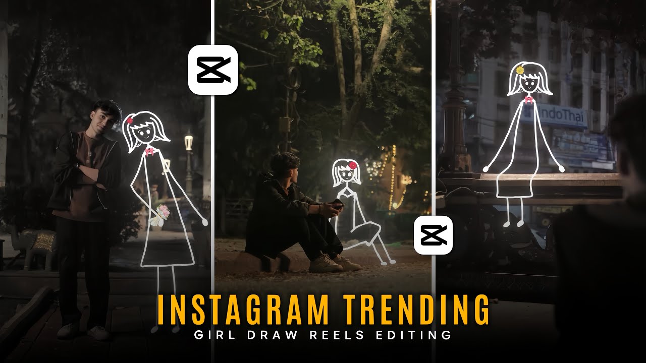 Instagram Trending DRAW GIRL Effects Reels Editing | Capcut Video Editing