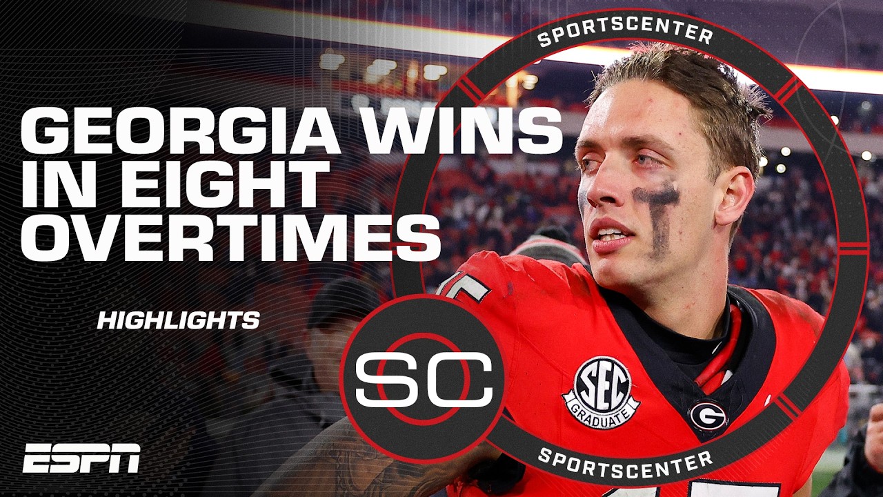 SportsCenter Highlights 🎥 🏈 Georgia Beats Georgia Tech In EIGHT OVERTIMES | ESPN College Football