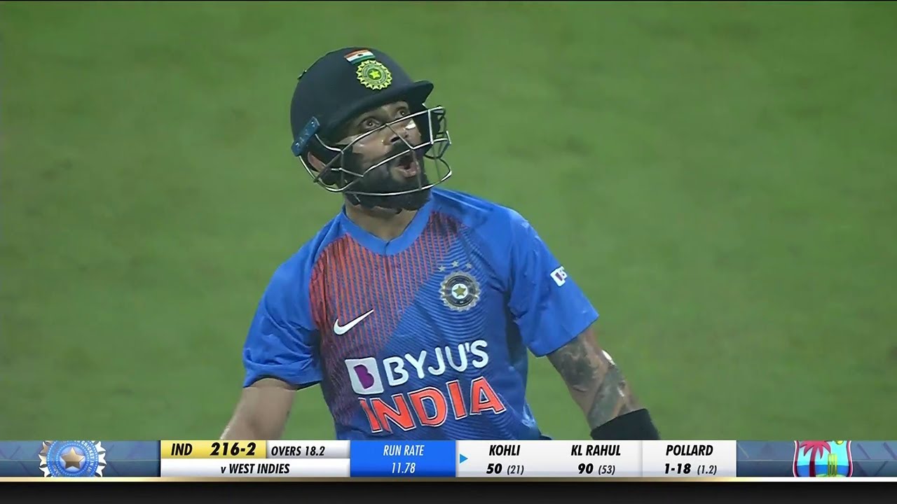 Virat Kohli 70* (29) Vs West Indies 3rd T20I 2019 Mumbai (Ball By Ball)