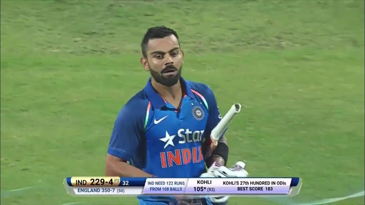 Virat Kohli 122 (105) Vs England 1st ODI 2017 Pune (Ball By Ball)