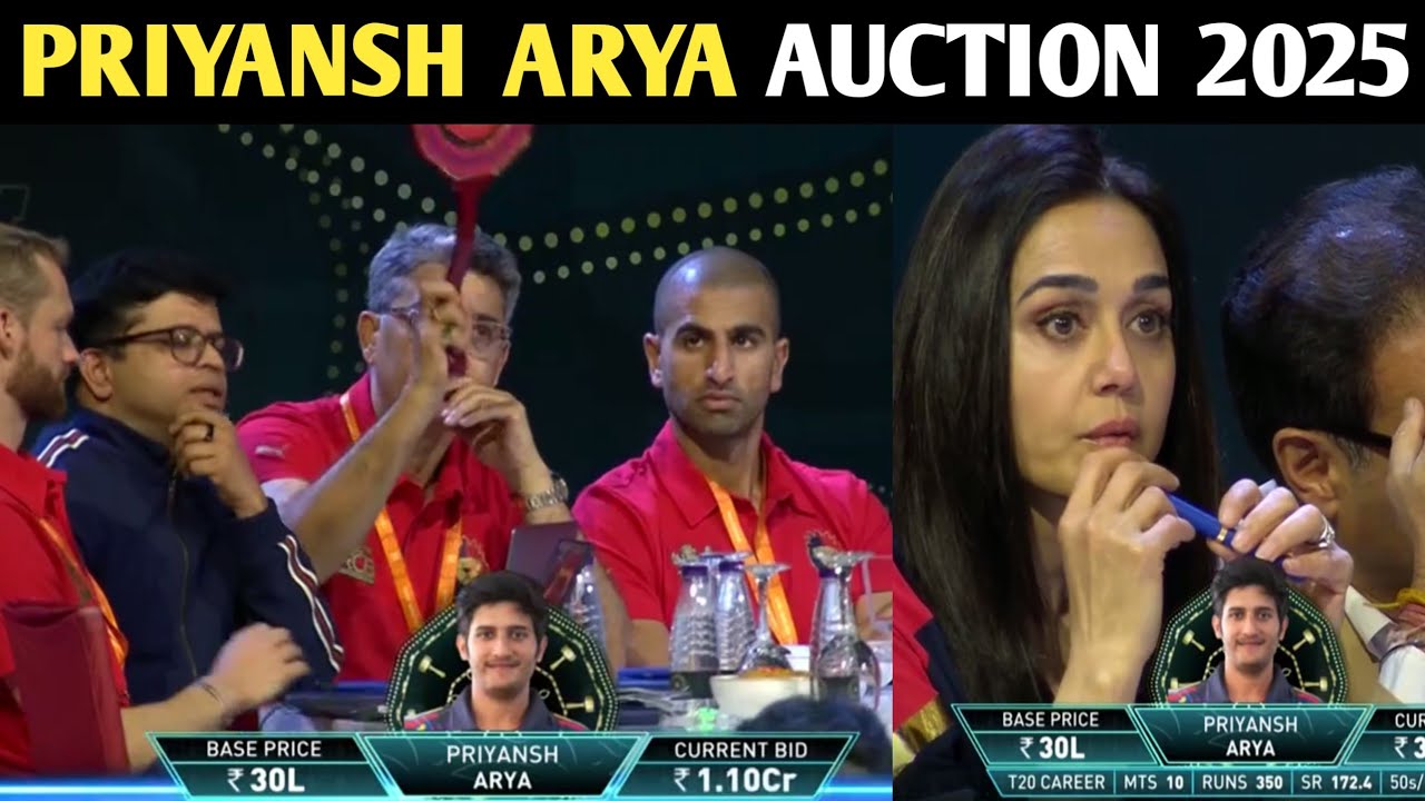 PRIYANSH ARYA IPL Auction 2025 Highlights | Explosive Batting Priyansh Arya Tata IPL Auction 2025