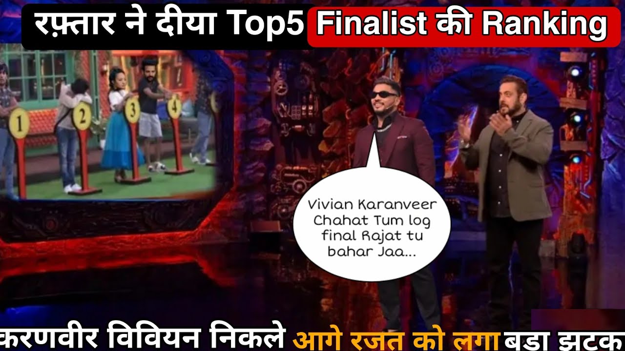 Bigg Boss18 Wkv; Raftaar Give Top 5 Finale Ranking, Rajat Upset Karanveer Vivian Happy Eisha Crying!