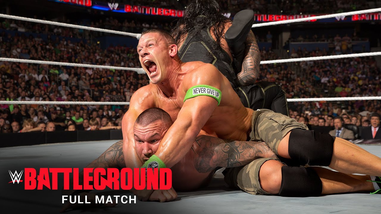 FULL MATCH: Roman Reigns Vs. Randy Orton Vs. Kane Vs. John Cena –Title Match: WWE Battleground 2014