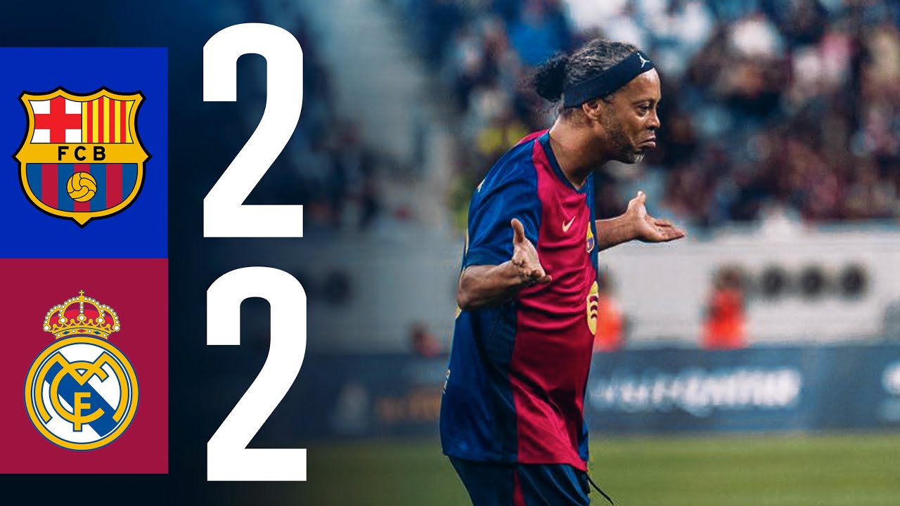 HIGHLIGHTS | BARÇA LEGENDS 2 Vs 2 REAL MADRID LEGENDS | EL CLÁSICO | THE RONALDINHO SHOW 🔵🔴