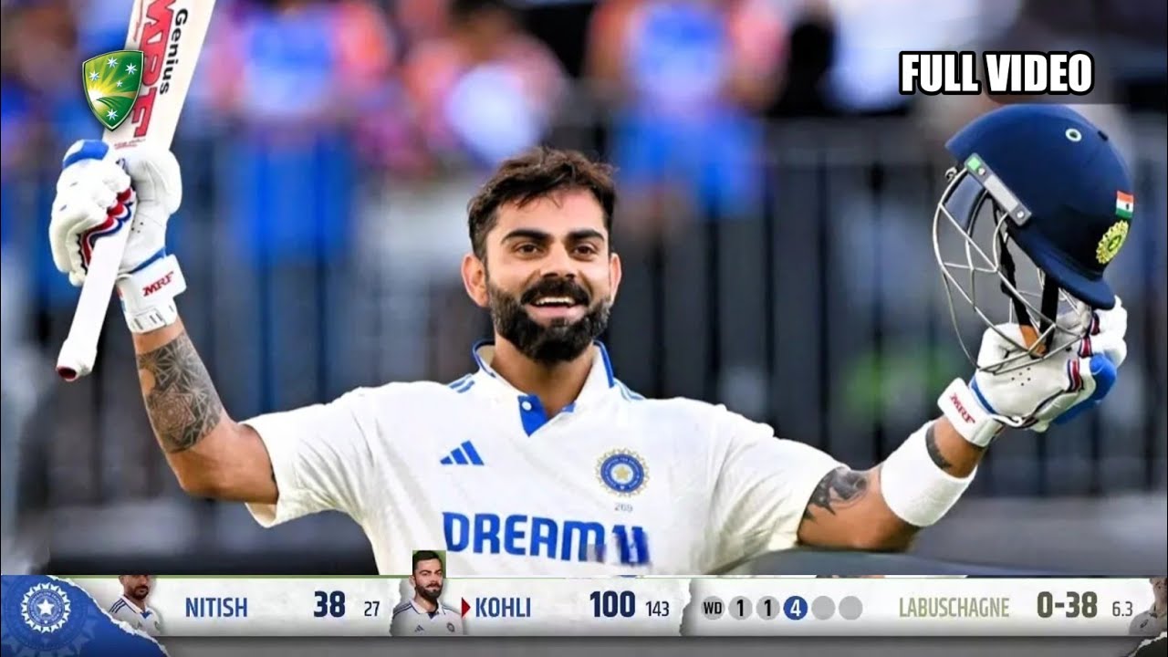 Virat Kohli Batting Today | IND Vs AUS 1st Test 2024 Virat Kohli Century 100* Vs Australia