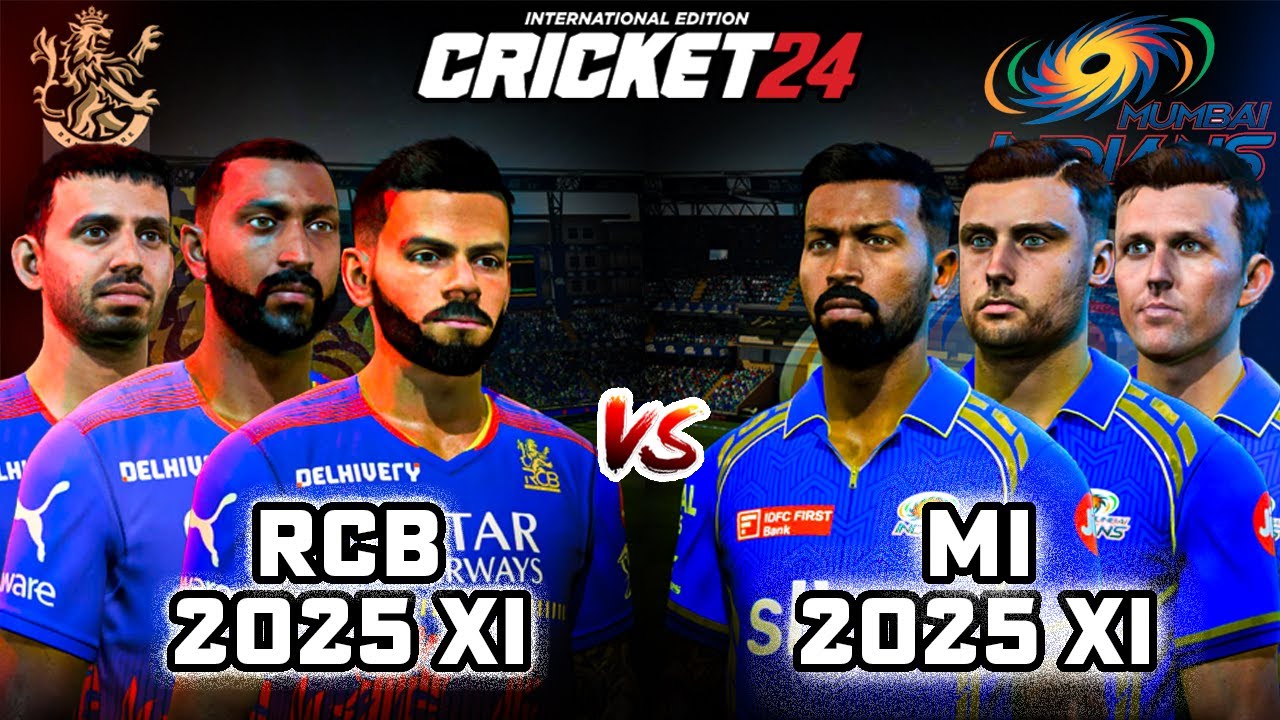 RCB 2025 Vs MI 2025 😍🔥- Updated Squad Matches – Cricket 24 #2