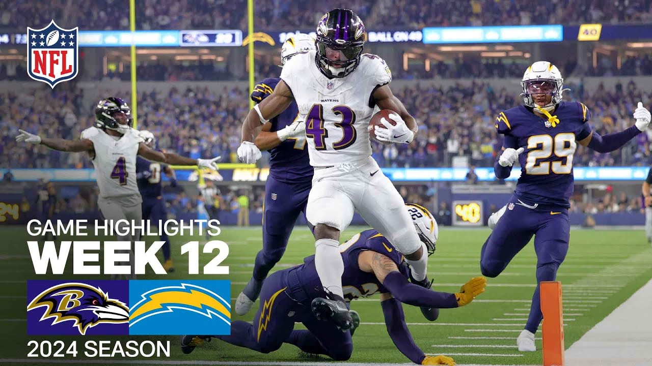 Baltimore Ravens Vs. Los Angeles Chargers Game Highlights | NFL 2024 Season Week 12