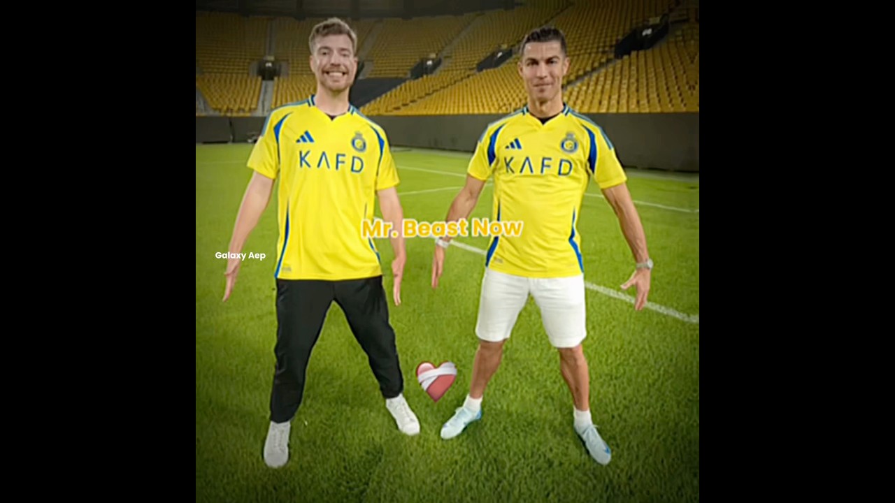 Mr Beast Is Al Nassr Fan Now ❤️‍🩹 #cristiano #ronaldo #mrbeast #football #shorts #edit #fyp #cr7