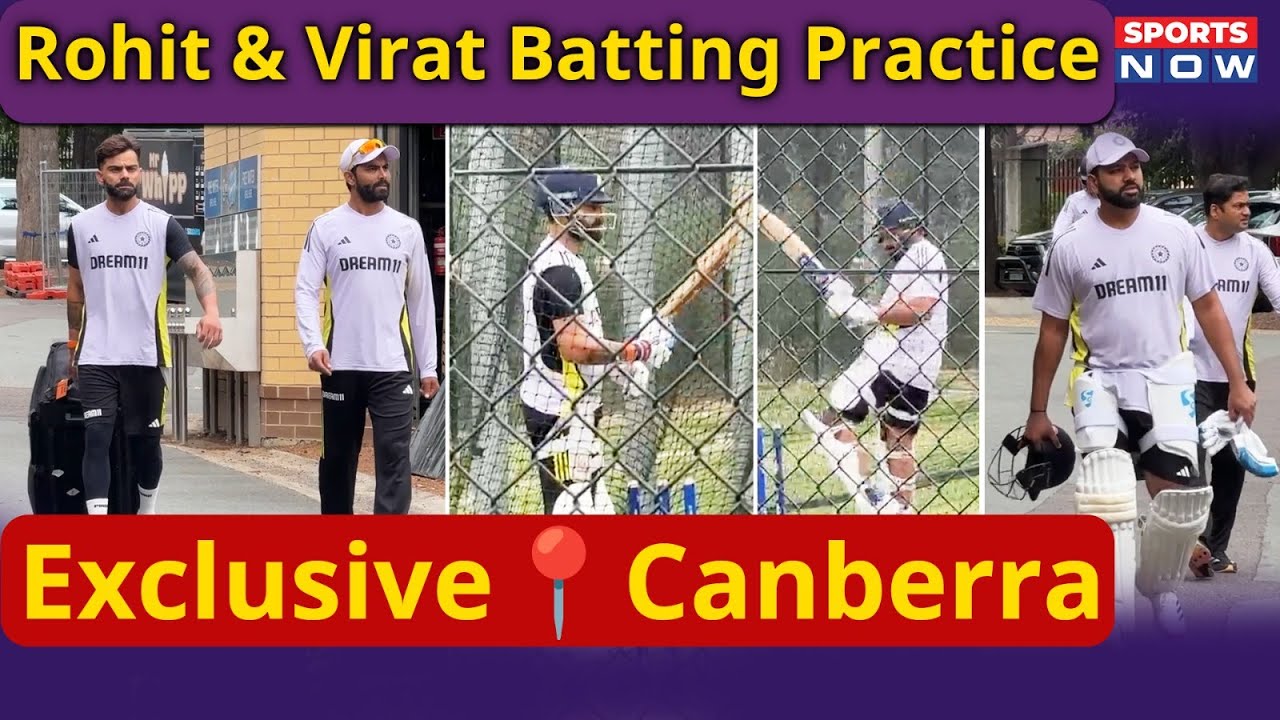 Exclusive: Rohit u0026 Virat Batting In Nets | Pink Ball Test Prep In Canberra! India Vs Australia