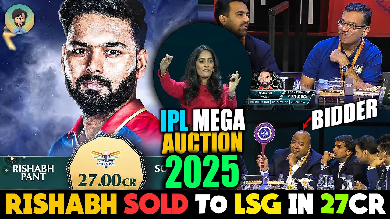 Rishabh Pant Sold To LSG In 27 Crore 😮 IPL Maga Auction 2025 🔥InCrico