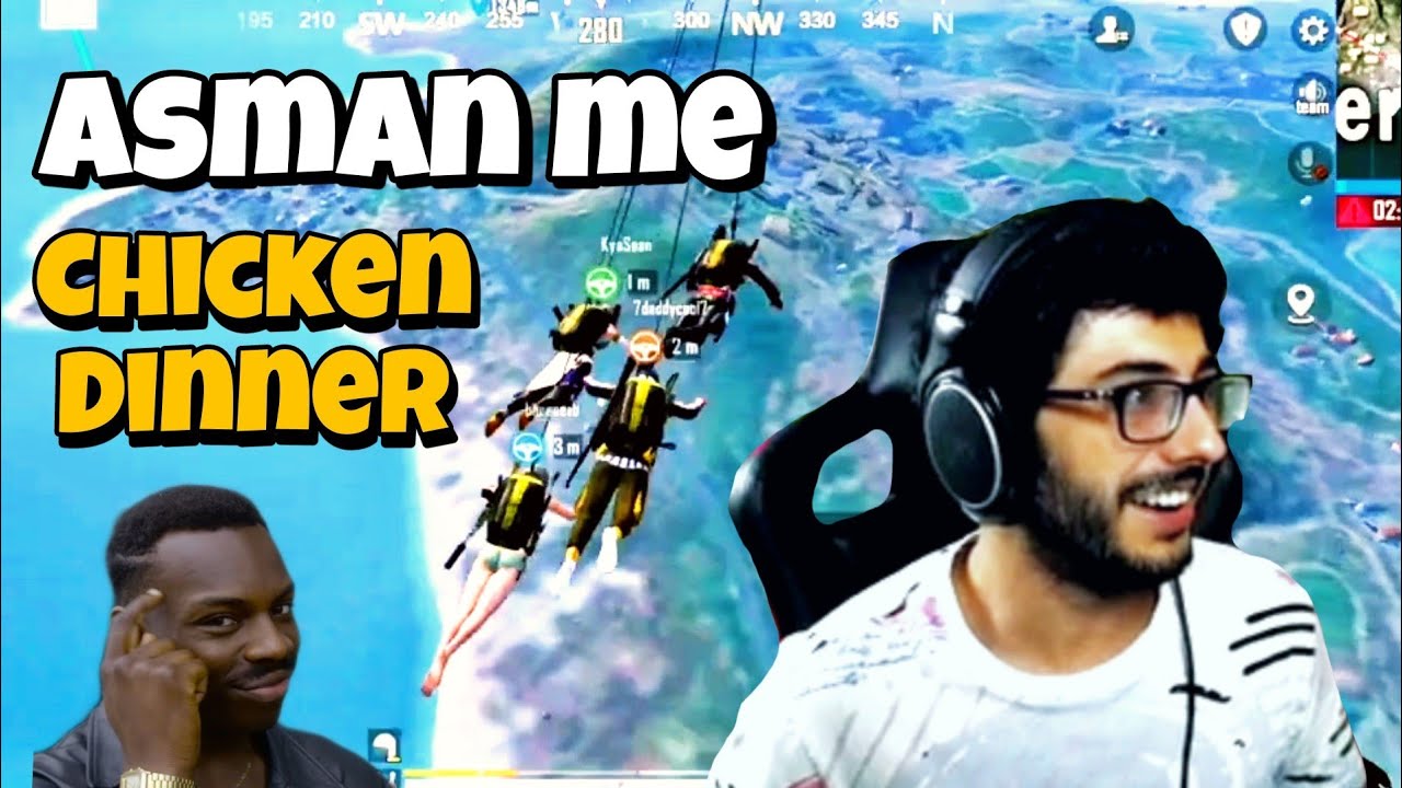 Asman Me CHICKEN DINNER @CarryMinati Playing BGMI Crazy Gameplay