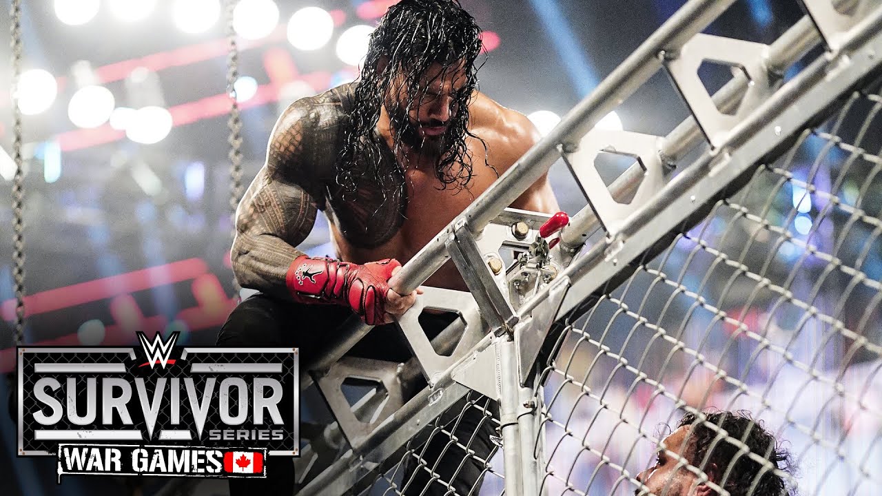 Roman Reigns Scales The Cage To Begin WarGames: WarGames 2024 Highlights