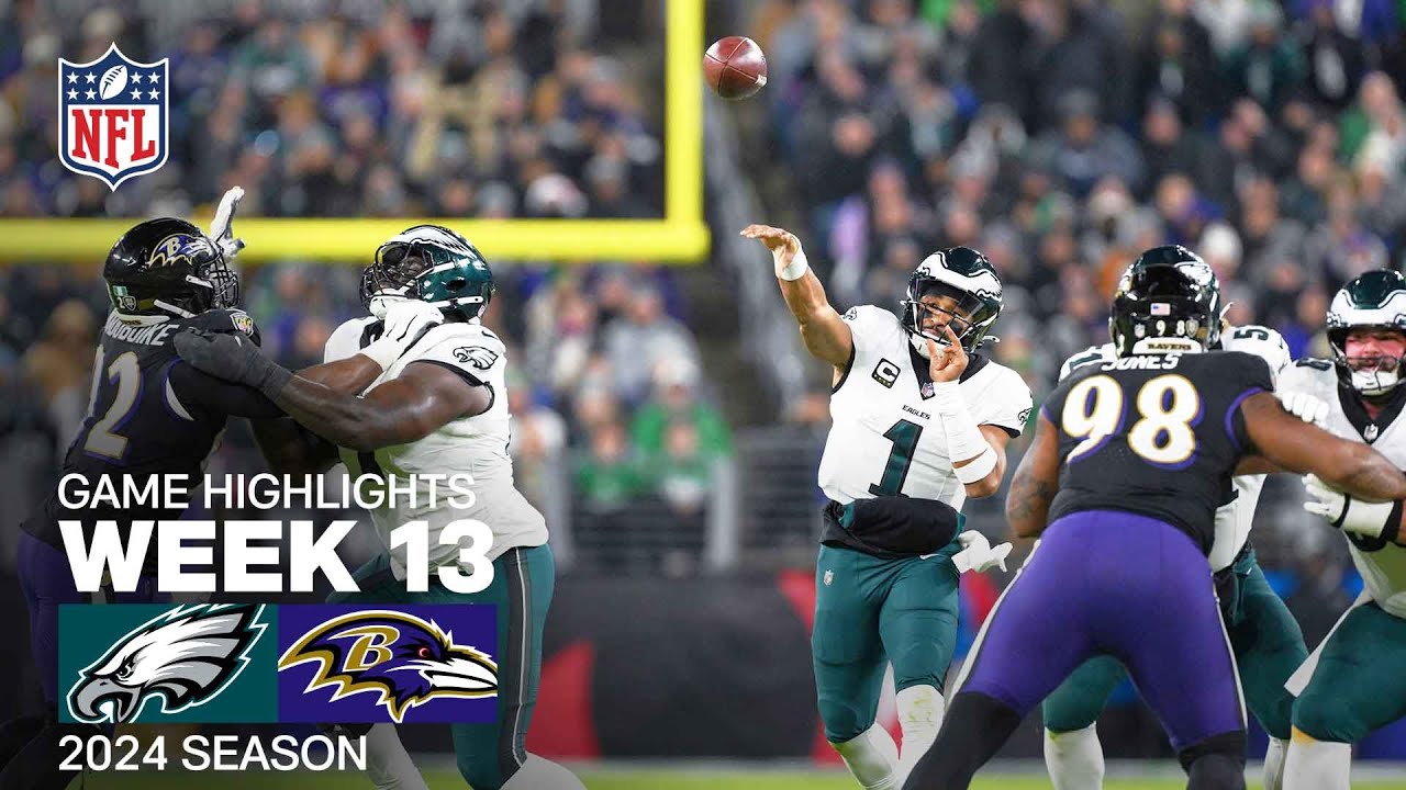 Philadelphia Eagles Vs. Baltimore Ravens | 2024 Week 13 Game Highlights