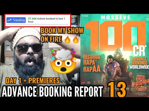 PUSHPA HISTORIC BOX OFFICE COLLECTION DAY 1 | ADVANCE BOOKING REPORT 13 | ALLU ARJUN | HUGE RECORD