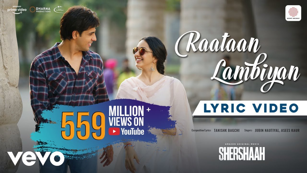 Raataan Lambiyan – Lyric Video |Shershaah|Sidharth, Kiara|Tanishk B.|Jubin|Asees