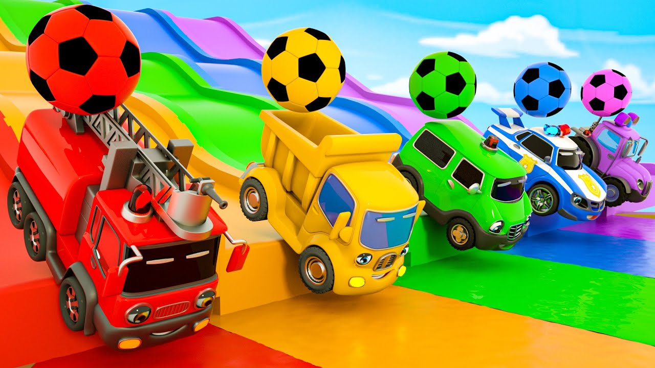 Baby Shark + Wheels On The Bus Song – Soccer Ball Shaped Wheels – Baby Nursery Rhymes u0026 Kids Songs