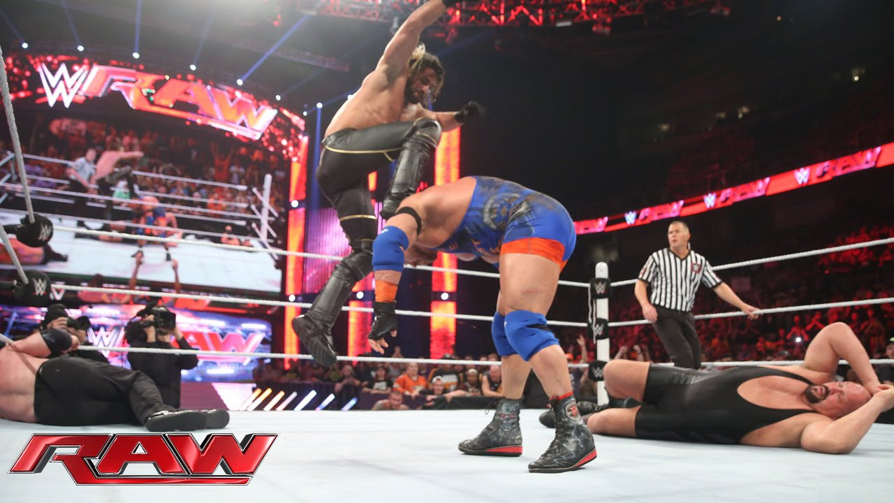 Ryback, Randy Orton u0026 Roman Reigns Vs Big Show, Kane u0026 Seth Rollins: Raw, March 30, 2015