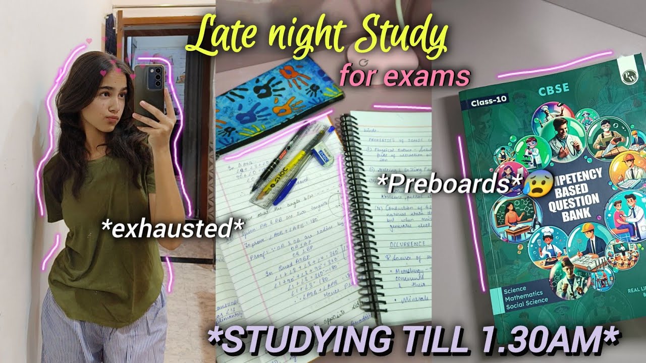 Late Night Study With Me As A *CBSE 10th Grader* 📑| Exams Preparation 📚| Vanshika 🌷