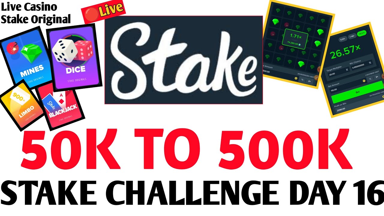 🔴LIVE STAKE 50K TO 500K CHALLENGE DAY 16 | STAKE ORIGINAL GAMEPLAY | STAKE KAISE KHEL