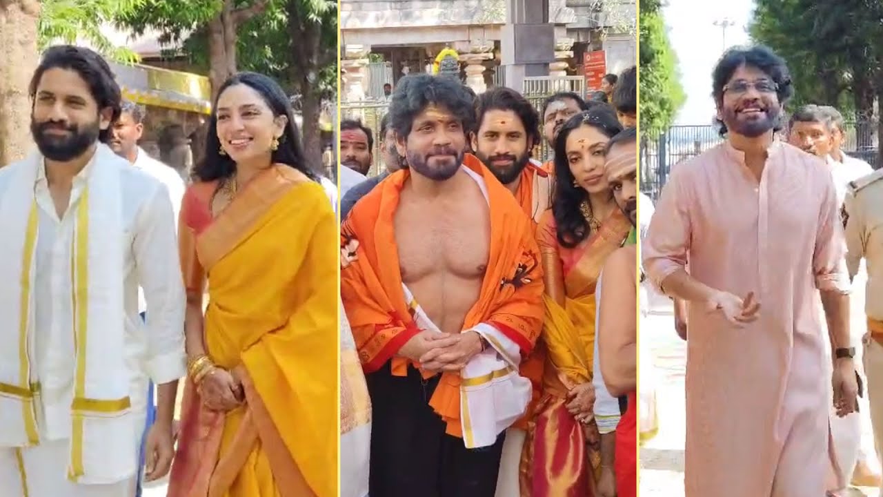 Naga Chaitanya, Sobhita Dhulipala Visits Srisailam Temple After Marriage  | Nagarjuna