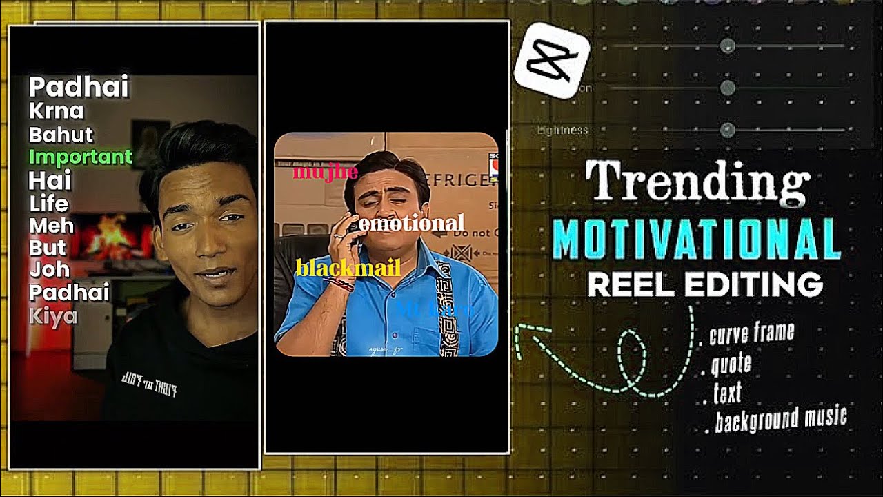 Trending Motivation Quotes Video Editing | Black Side Curve Reel Editing | Hopecore Reel Tutorial