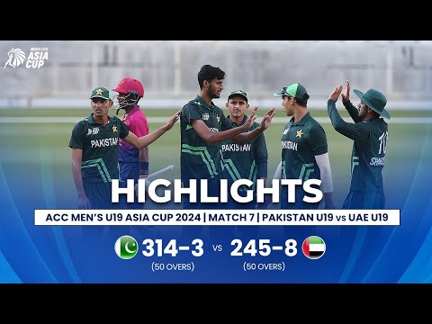 Pakistan U19 Vs UAE U19 | Match 7 | ACC Men’s U19 Asia Cup