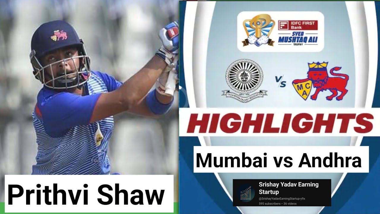 SMAT HIGHLIGHTS 2024 | Mumbai Vs Andhra MATCH | Syed Mushtaq Ali Trophy