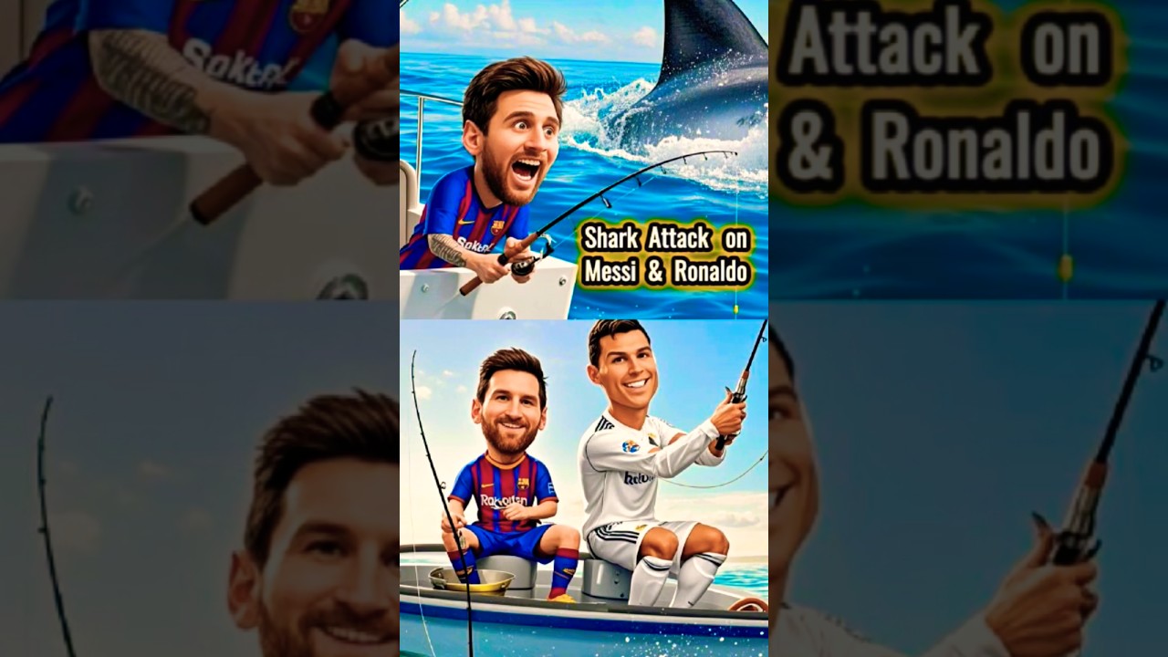 Shark Attack On Lionel Messi And Cristiano Ronaldo #cristianoronaldo #lionelmessi #ronaldo #messi