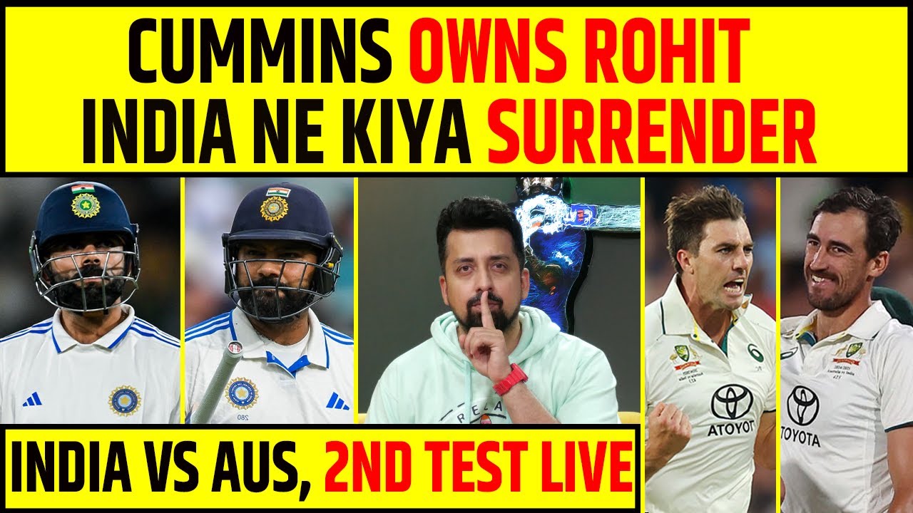 🔴INDIA VS AUSTRALIA: DAY 2 STUMPS, ROHIT SHARMA GONE, TEAM INDIA NE DAALE HATHIYAAR