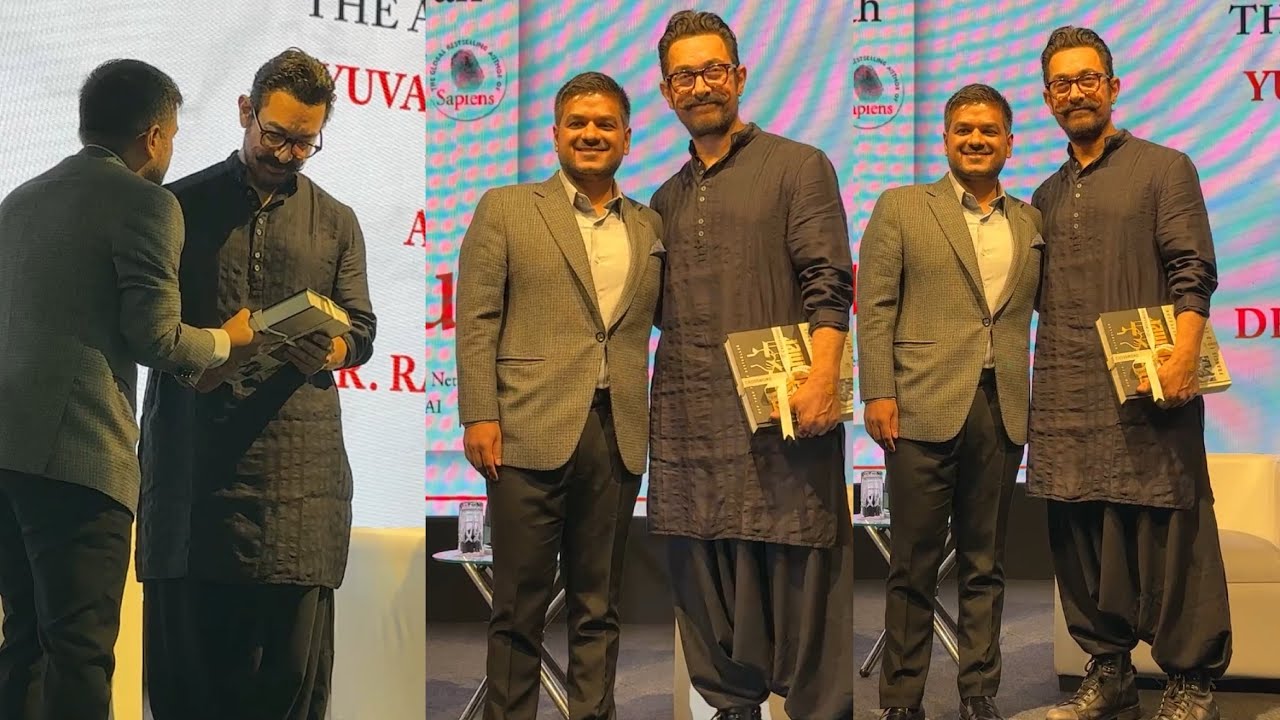 Aamir Khan Arrives For Book Launch Of Nexus By Yuvak Noah Harari