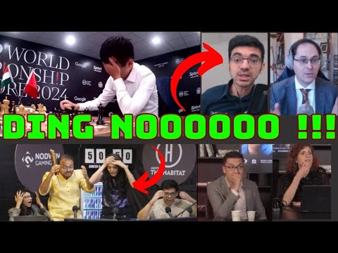 Commentators Reaction To Ding Liren’s Game Losing BLUNDER Against Gukesh !! | #chess #dinggukesh