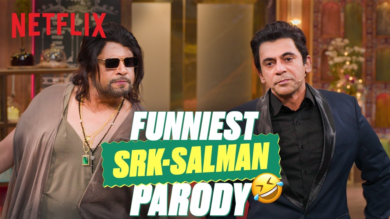 Krushna Abhishek u0026 Sunil Grover’s HILARIOUS SRK-Salman Impression CRACKS Up Kartik Aaryan 🤣