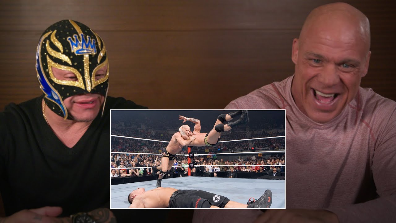 Kurt Angle And Rey Mysterio Watch Stacked Saturday Night’s Main Event Match: WWE Playback