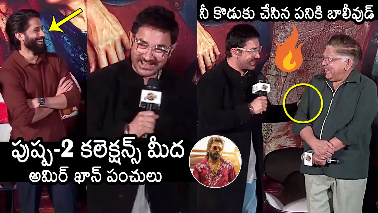 Aamir Khan Jokes On Pushpa 2 Collections | Allu Arjun | Allu Aravind | Thandel Hindi Trailer Launch