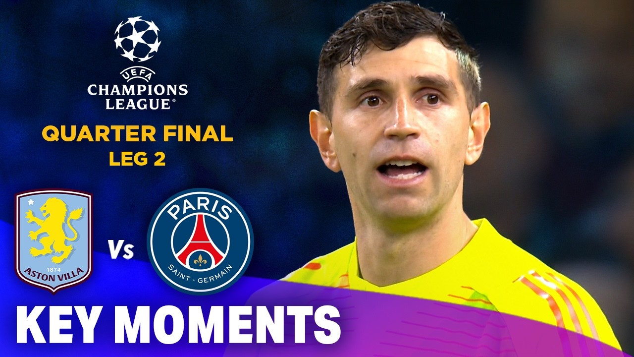 Aston Villa Vs PSG | Key Moments | UEFA Champions League | 16th April 2025
