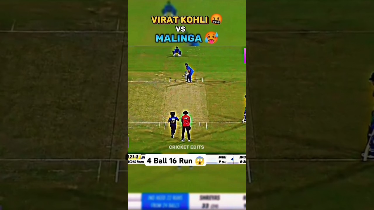 Virat Kohli Vs Malinga 🥵 | 4 Ball 16 Run 😱 | #shorts #shortsfeed #shortvideo #cricket #viratkohli