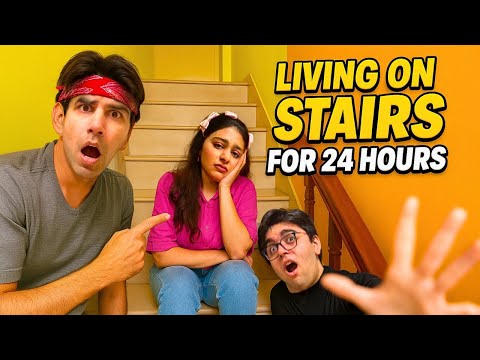 Living On Stairs For 24 Hours | Rimorav Vlogs