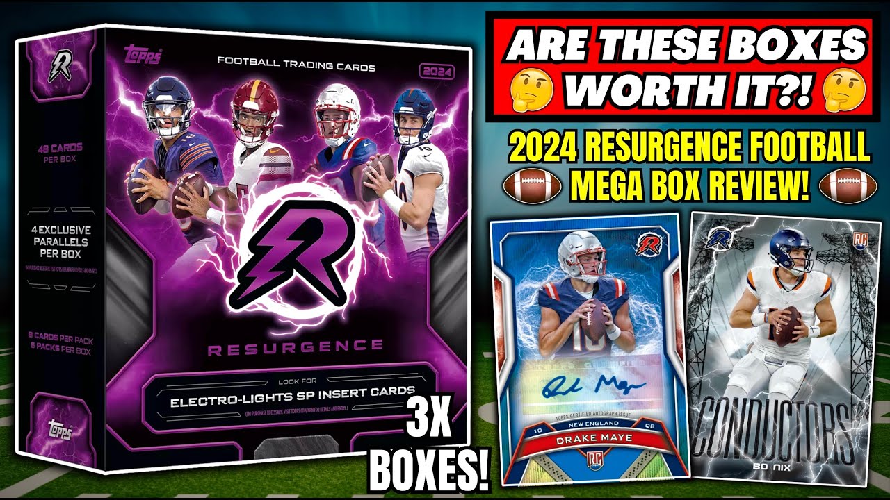 *ARE THESE WORTH $60?!🤔 2024 TOPPS RESURGENCE FOOTBALL MEGA BOX REVIEW!🏈