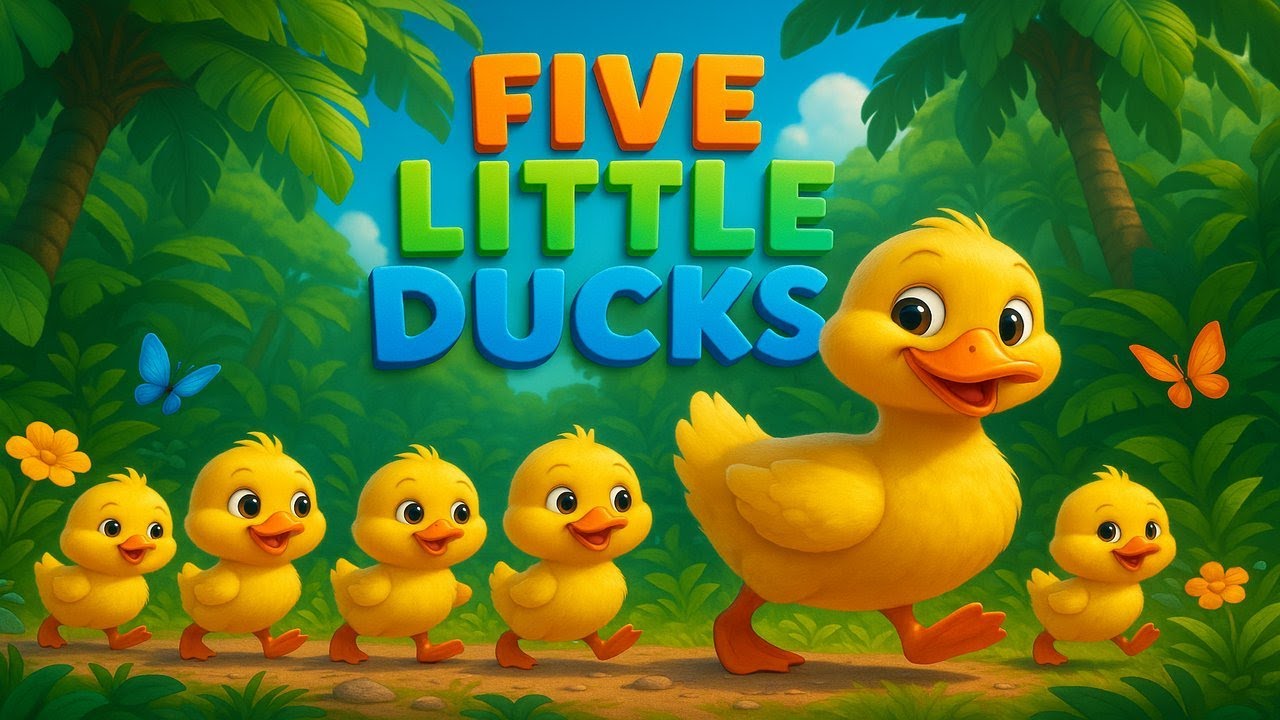 Five Little Ducks 🦆 – Kids Music Video u0026 Counting Rhymes For Kids
