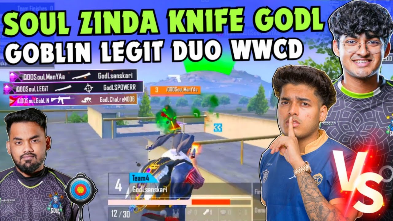 IQOOSouL Nakul Zinda Knife GodL 😳 Goblin Vs Jonathan 🔥 SouL Goblin u0026 Legit Duo WWCD ✅ Team SouL 🚀