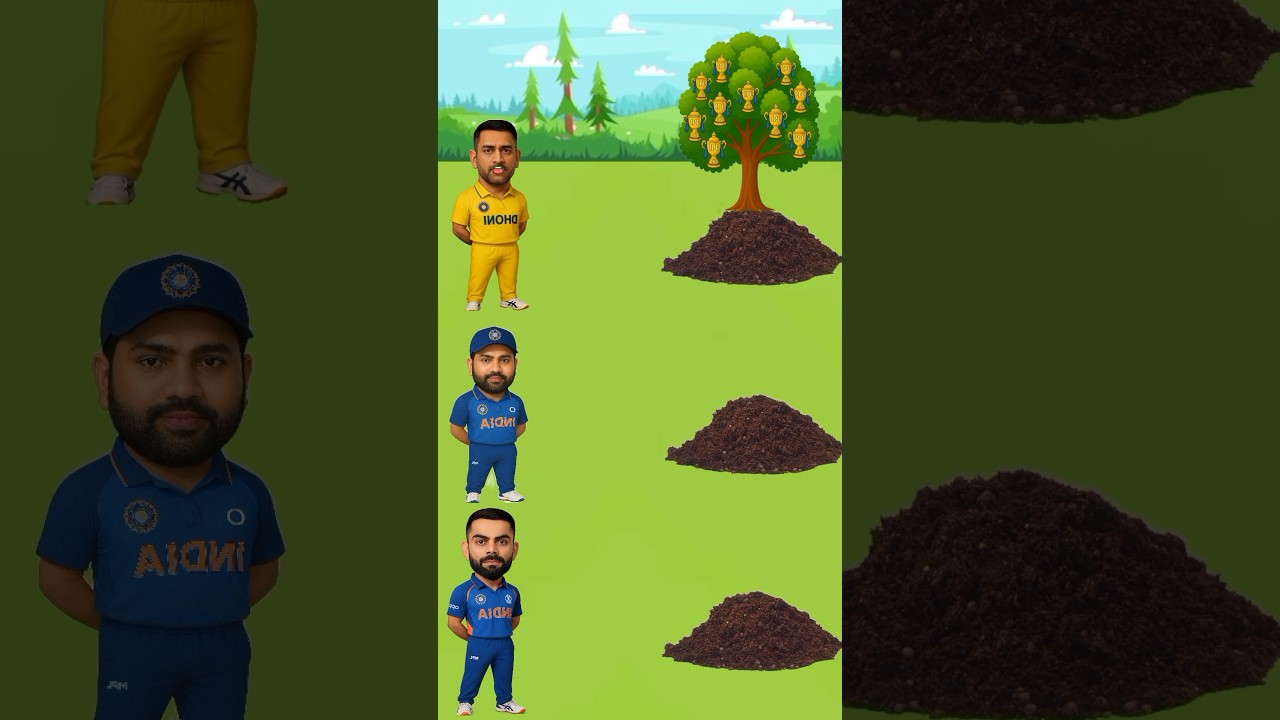 New~MS Dhoni And Rohit Sharma Have Grown The Tree Of IPL Trophy But Virat? #shorts​ #cartoon #funny