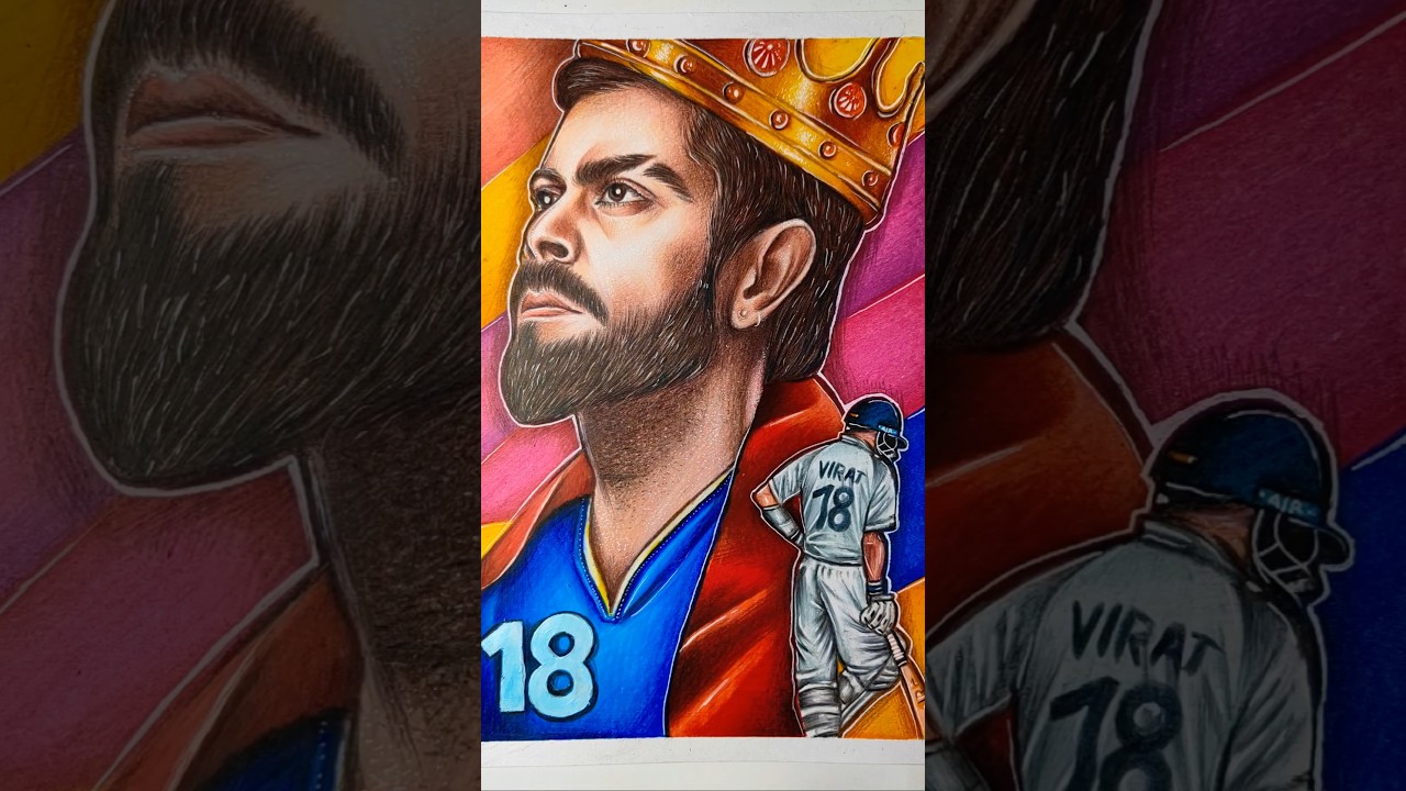 King Virat Kohli Drawing 👑#shorts #viratkohli #drawing #art #viratkohliretirement