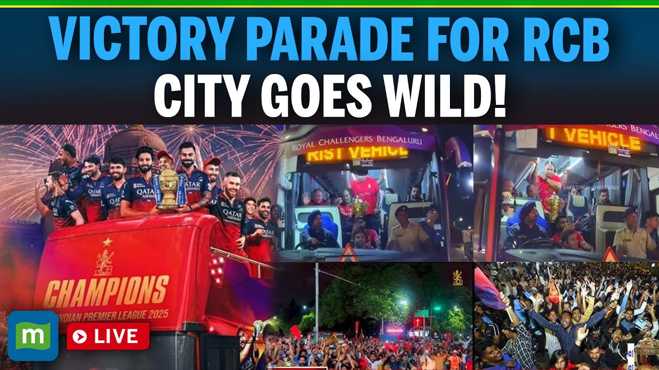 LIVE RCB Victory Parade: Watch Royal Challengers Bengaluru IPL 2025 Win Celebrations | Virat Kohli