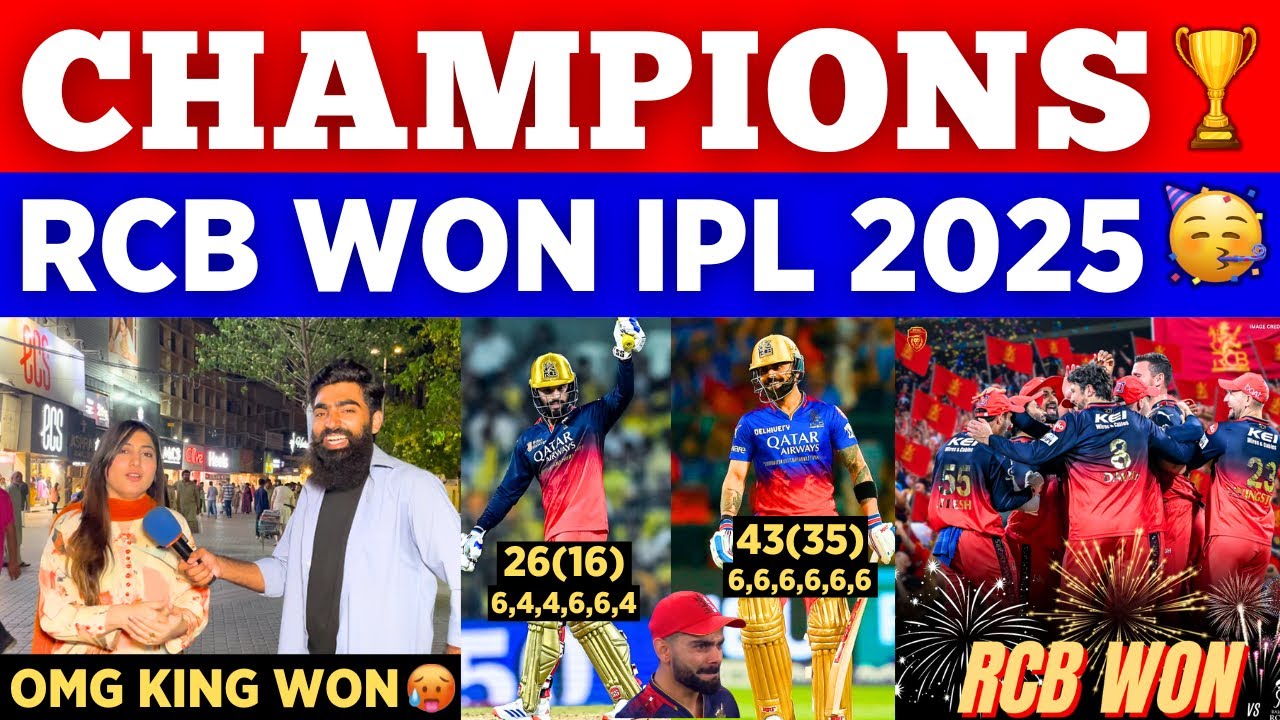 RCB Won IPL 2025 🥳 || Virat Kohli 43 Jitesh 24 || Virat Crying After Winning || Pak Public Reactions