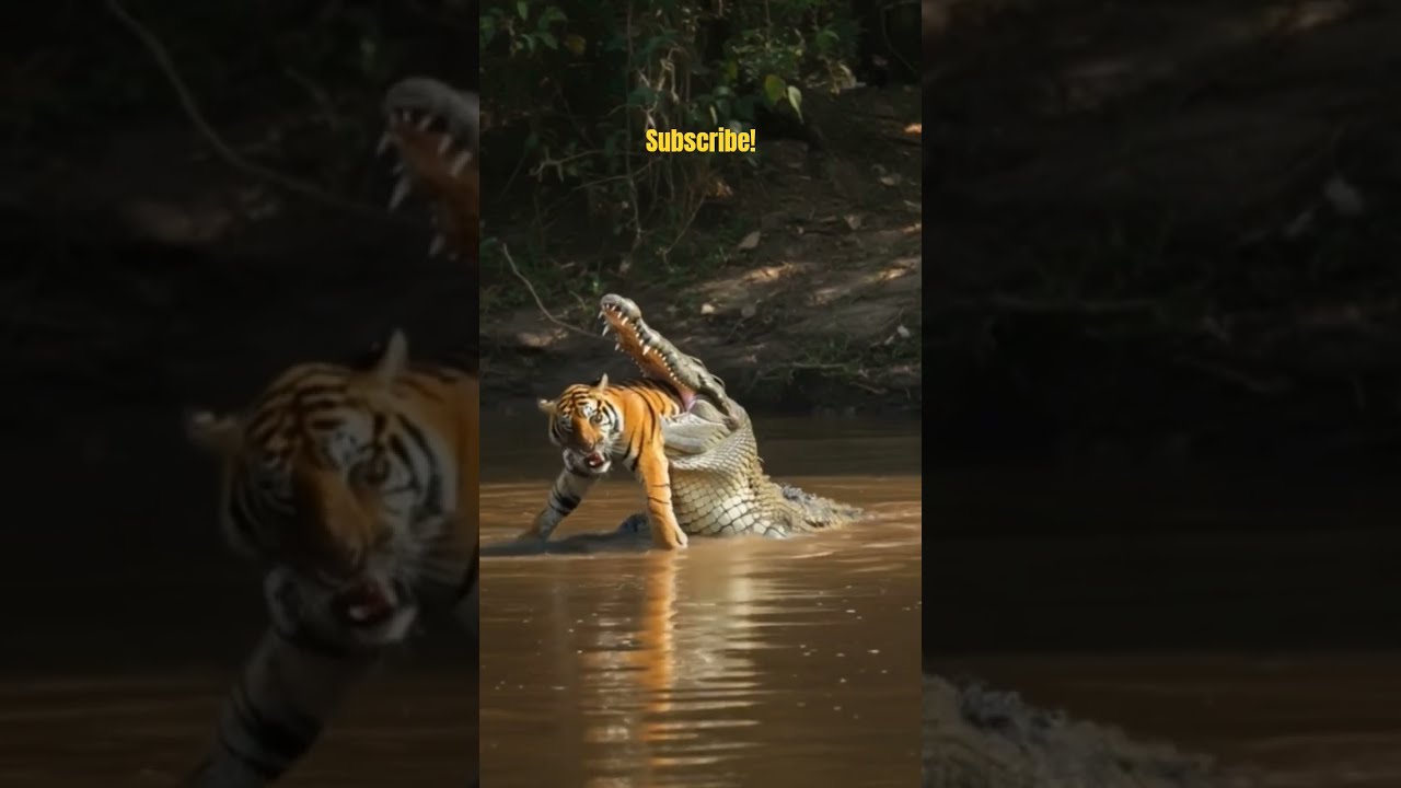 Tiger u0026 Crocodile! Wild Animal Zoo! Discovery Channel! Dangerous River!
