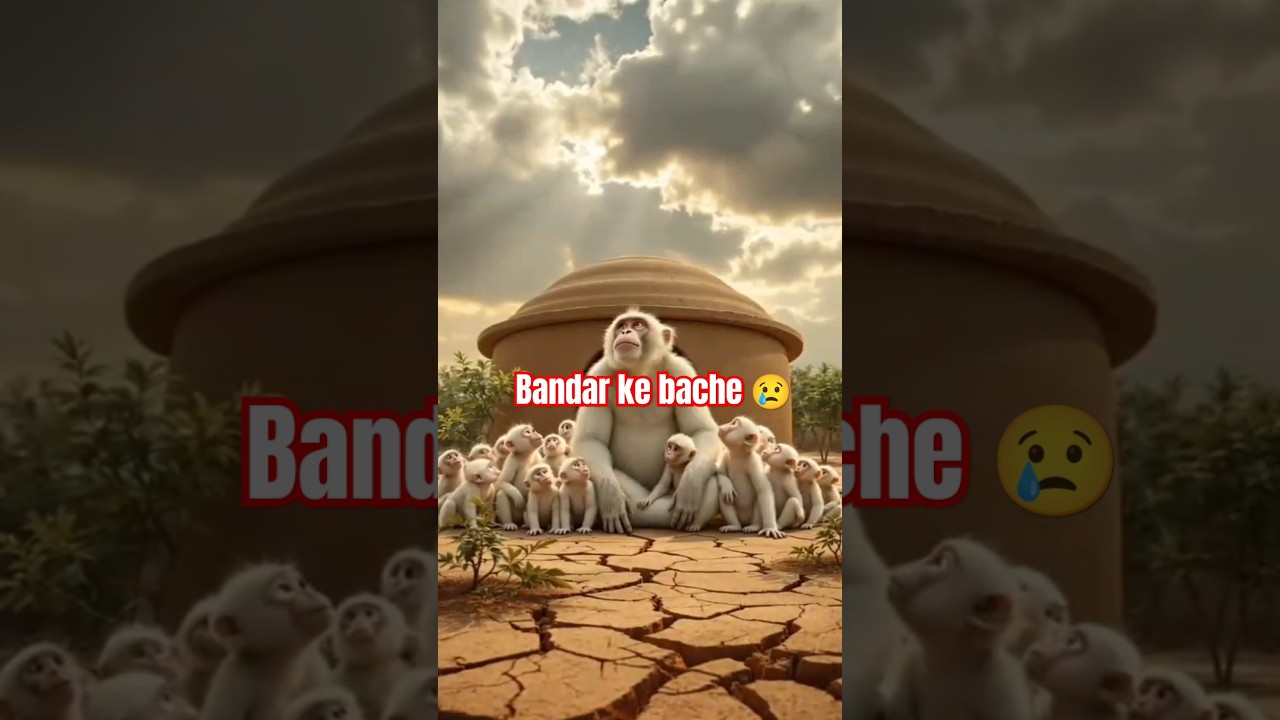 Bandar Or Uske Bache Ne Mil Ke Banaya Ghar Fir 😱 #aistory #shortvideo