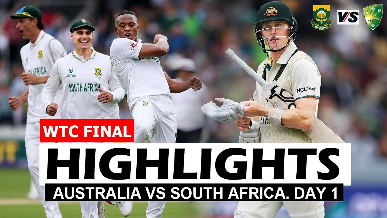 AUSTRALIA VS SOUTH AFRICA HIGHLIGHTS WTC FINAL TEST MATCH 2025 DAY 1 | AUS VS SA