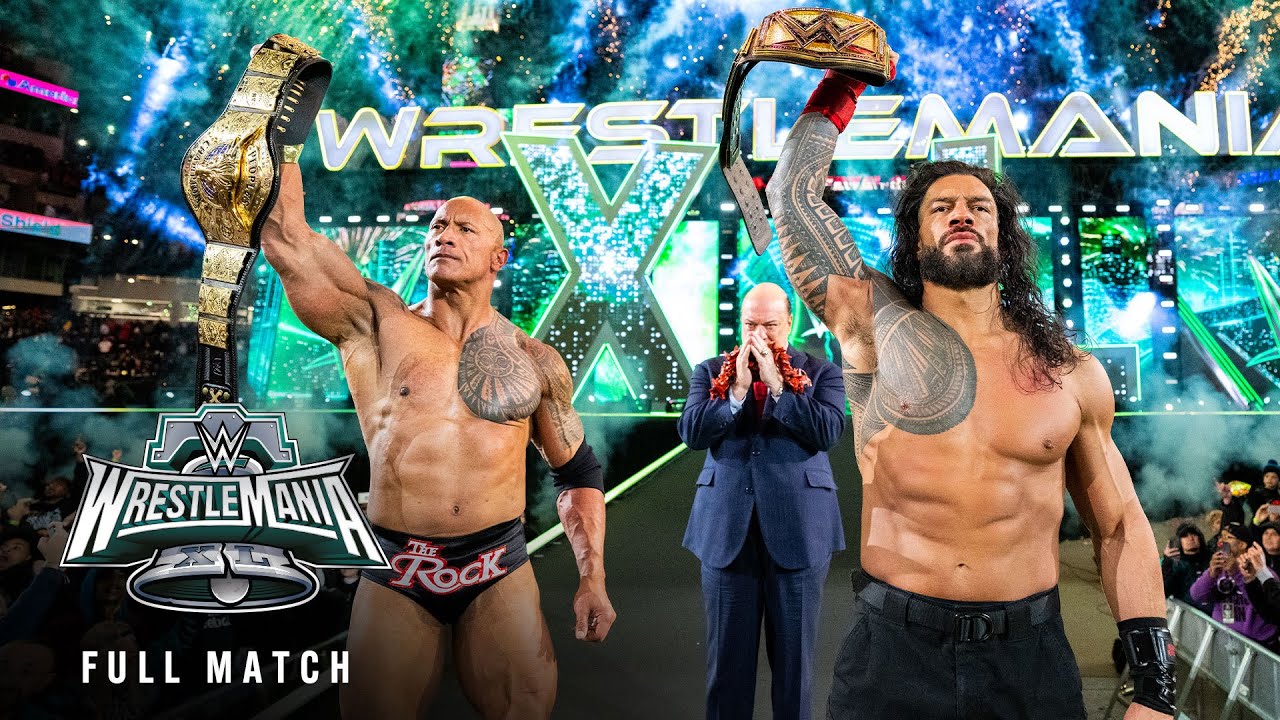 FULL MATCH: Roman Reigns u0026 The Rock Vs. Cody Rhodes u0026 Seth Rollins: WrestleMania XL Saturday