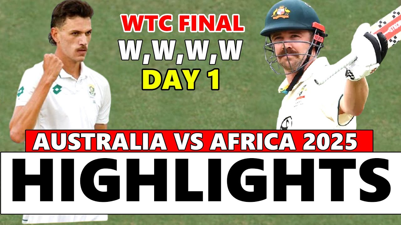 Australia Vs South Africa Icc World Championship Final Day 1 Highlights 2025 | Sa Vs Aus